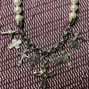 Cross and Pearl necklace